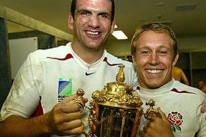 Junto a Martin Johnson, el capitán de Inglaterra en 2003.